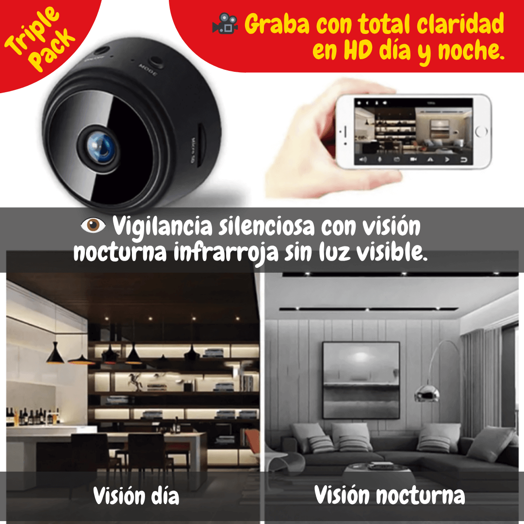 Mini Cámara Espía HD Wifi x3